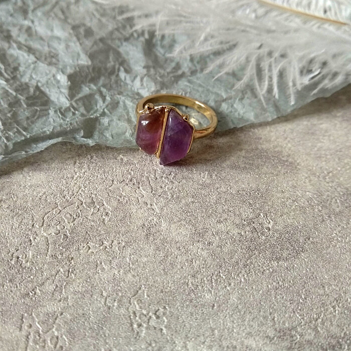 2019 kühlen Farben Natürliche Stein Spar Geometrischen Hohl Doppel Schicht Crown Ring Finger Ringe für Frauen Männer Party Exotische