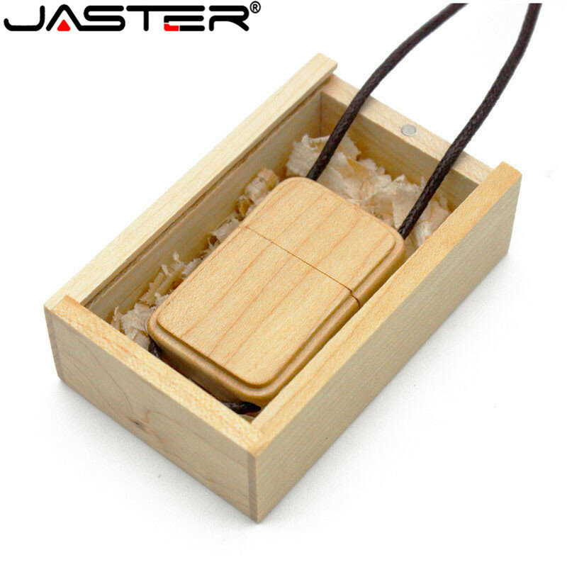Jaster pendrive de madeira personalizado, logotipo gratuitamente, usb 2.0, memória flash drive, presente de casamento