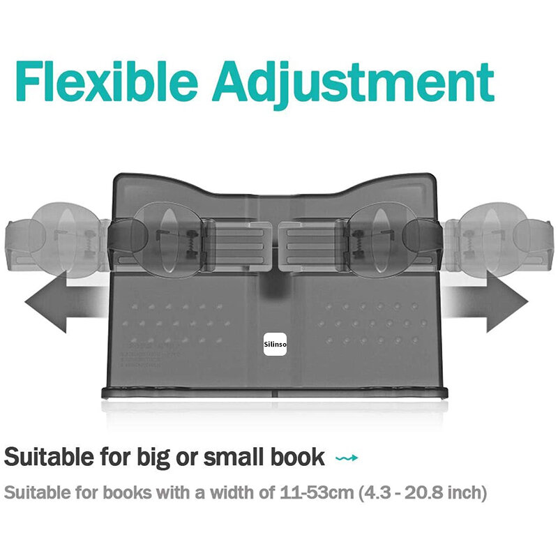 Silinso multifuncional livro suporte de leitura ferramenta de cozinha altura ajustável livro leitura suporte