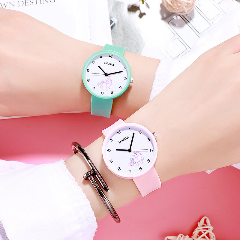 Hot sprzedaży piękny kucyk zegarki dla dzieci dziewczyny chłopcy prezent moda kryształ sukienka dzieci zegarki kwarcowe dzieci zegarek zegar