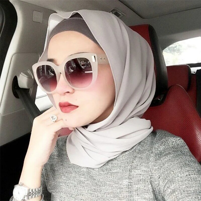 2021 mode Frauen Solide Chiffon Kopftuch Bereit Zu Tragen Instant Hijab Schal Muslimischen Schal Islamischen Hijabs Arabischen Wrap Kopf Schals