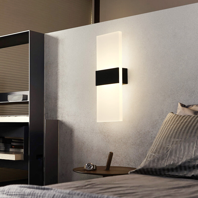 Светодиодный настенный светильник 220 В 110 В, прикроватный светильник для спальни, гостиной, балкона, коридора, настенный светильник, лампа де...