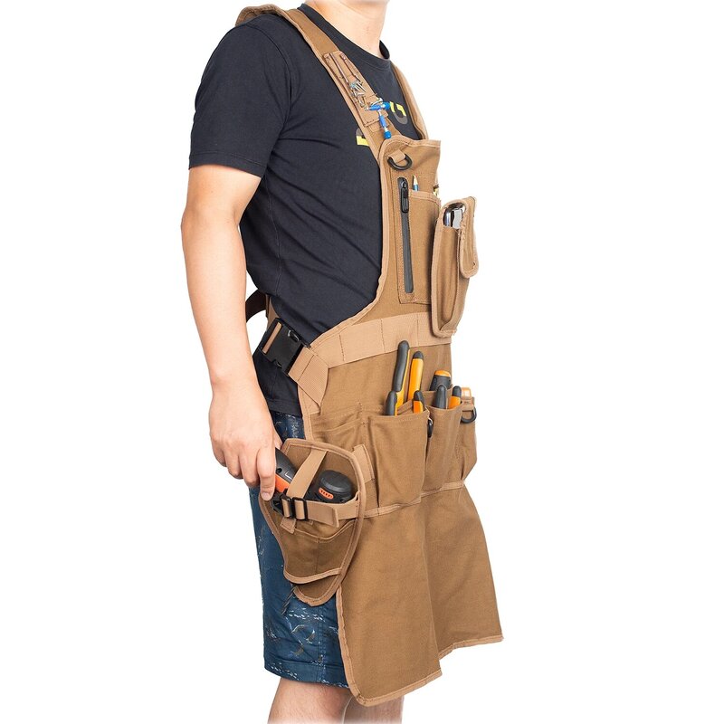 ポケット付きの男性のための木工ショップエプロン耐久性のある商品ヘビーデューティーはユニセックスのキャンバスワークが完璧な木工ギフトを着用します