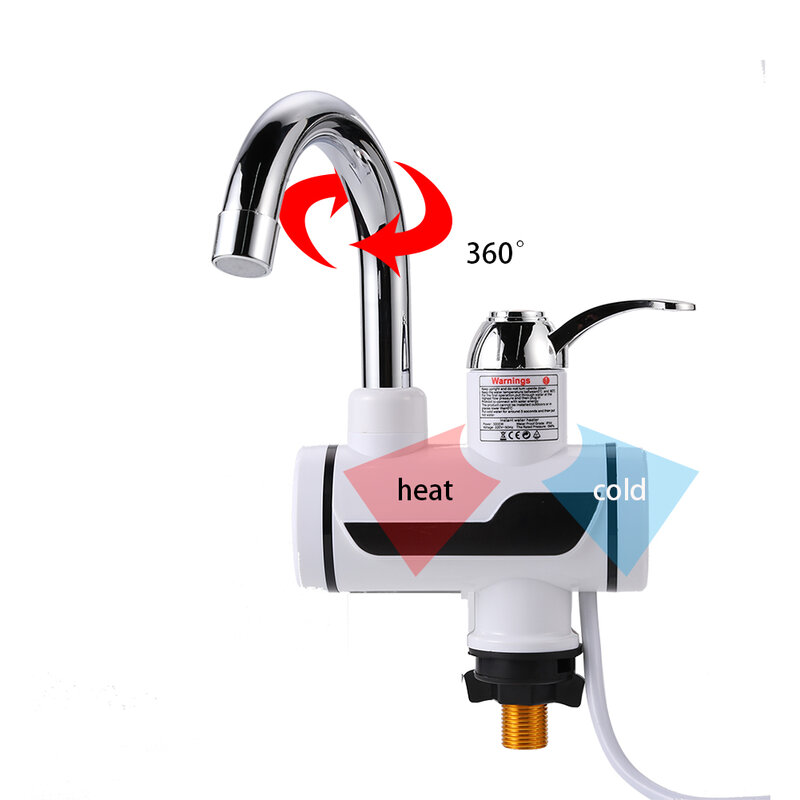 Elektryczny natychmiastowo gorący woda do kranów i bojlerów szybkie ogrzewanie z wyświetlaczem temperatury LED bezzbiornikowy kran do kuchni prysznic ue