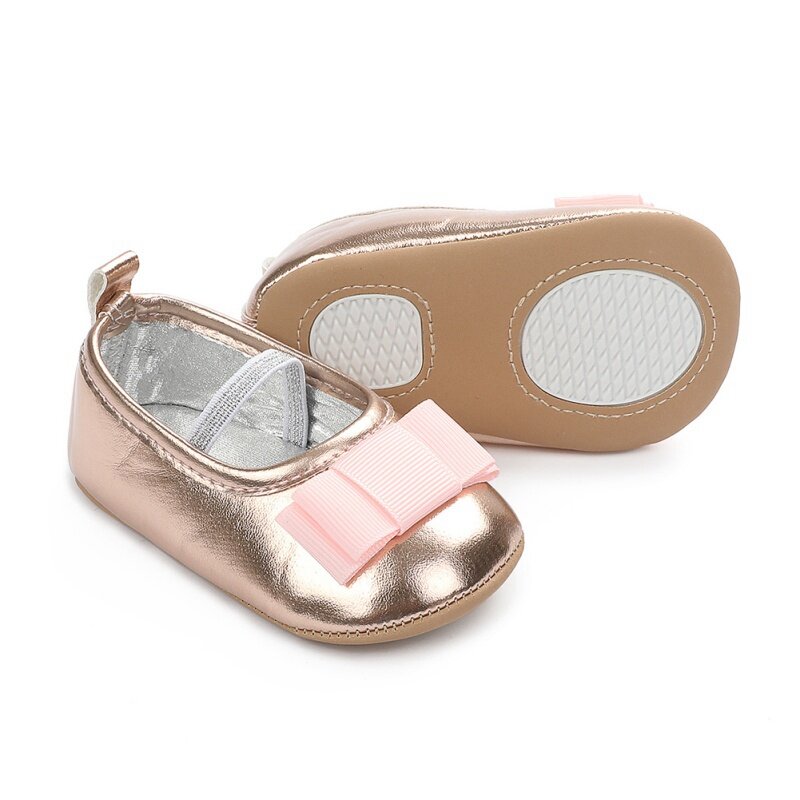 Fashion Baby Girl Soft Shoes Anti-slip Soft Sole Crib Soft Comfortable Bottom Non-slip Bow Shoes