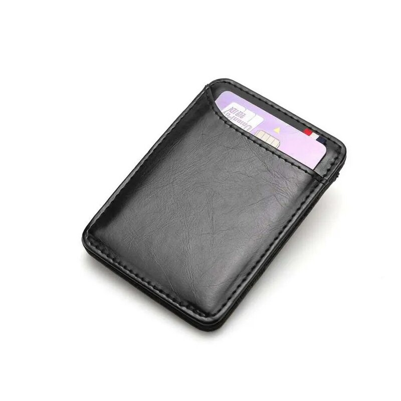 Nowy 2021 moda Slim męska magiczny skórzany portfel etui na karty kredytowe kobiety małe gotówka klip Bilfold Man zaciski na pieniądze