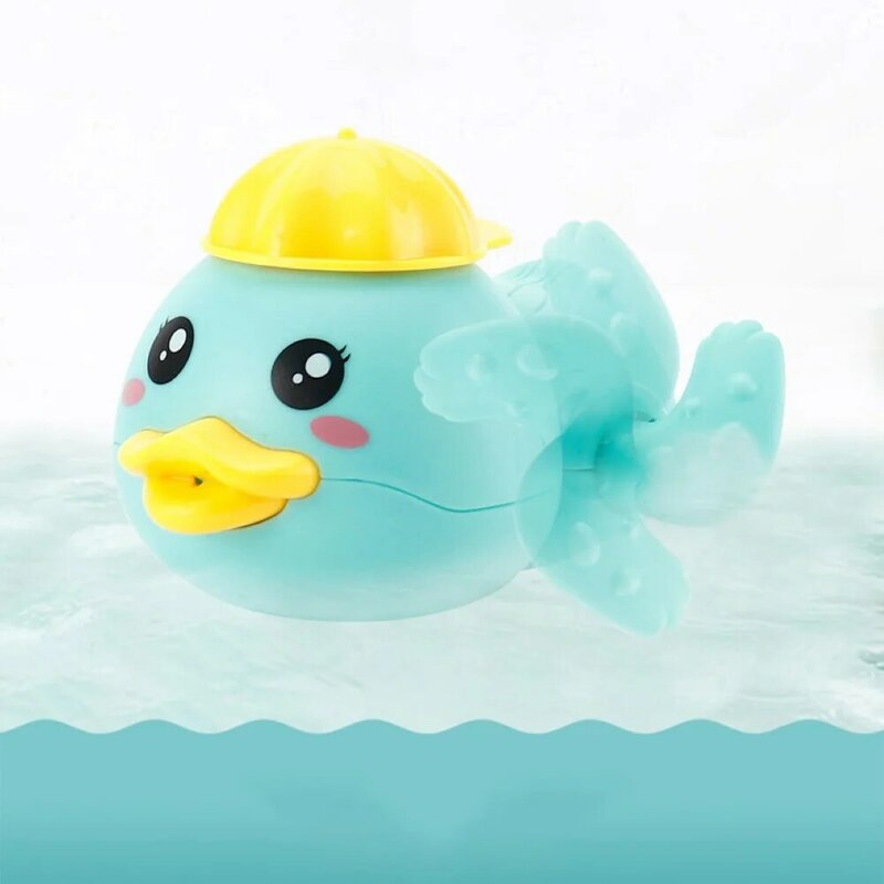 2Pcs carino Wind Up Clockwork Duck Turtle Baby Bath Toy nuoto acqua gioca gioco