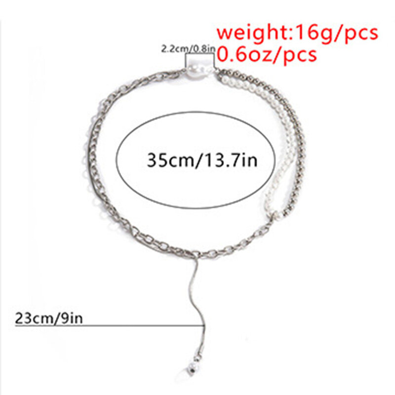 Europe And The United States Popular Baroque Wind Imitation Pearl Necklace Women's Gothic Irregular Metal Chokers Girl Jewelry