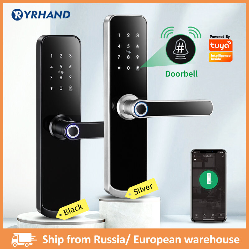Nuovo X6 impermeabile Tuya smartlife sicurezza impronta digitale Wifi Smart Door Lock con campanello per Hotel di casa