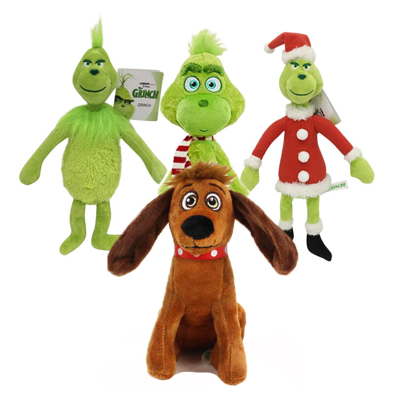 Juguete de peluche de Grinch para niños, muñeco de peluche suave de 18-32cm, estola de Grinchs, perro de Anime, regalo de cumpleaños