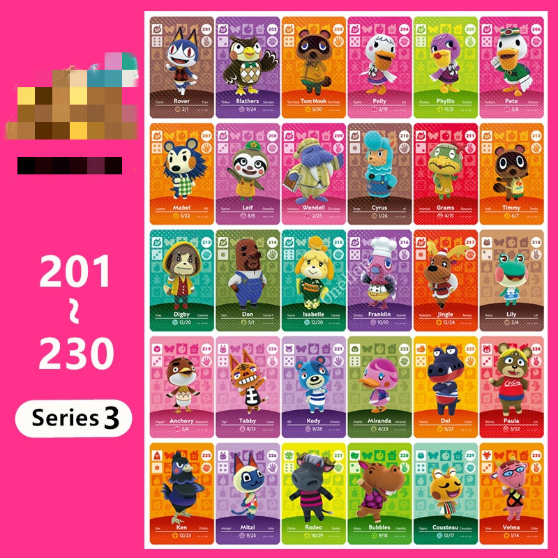 Animal Croxxing 201 ~ 230 Series 3 Animal Card Of Amxxbo NFC Tag Ntag215 Card per Switch NS Game 2020 nuova impostazione dati