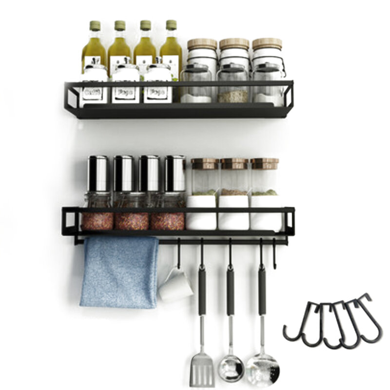 Prateleira de parede para cozinha e banheiro, suprimentos de condimentos domésticos, suporte multifuncional, pá de faca, rack de armazenamento