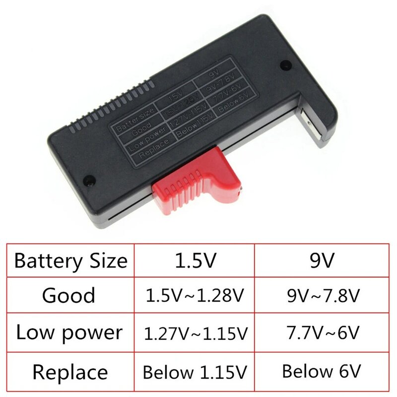 Probador de batería de tamaño múltiple, botón Universal de BT-168, para AA/AAA/C/D/9V/1,5 V, pantalla LCD, comprobador Digital de batería de voltios