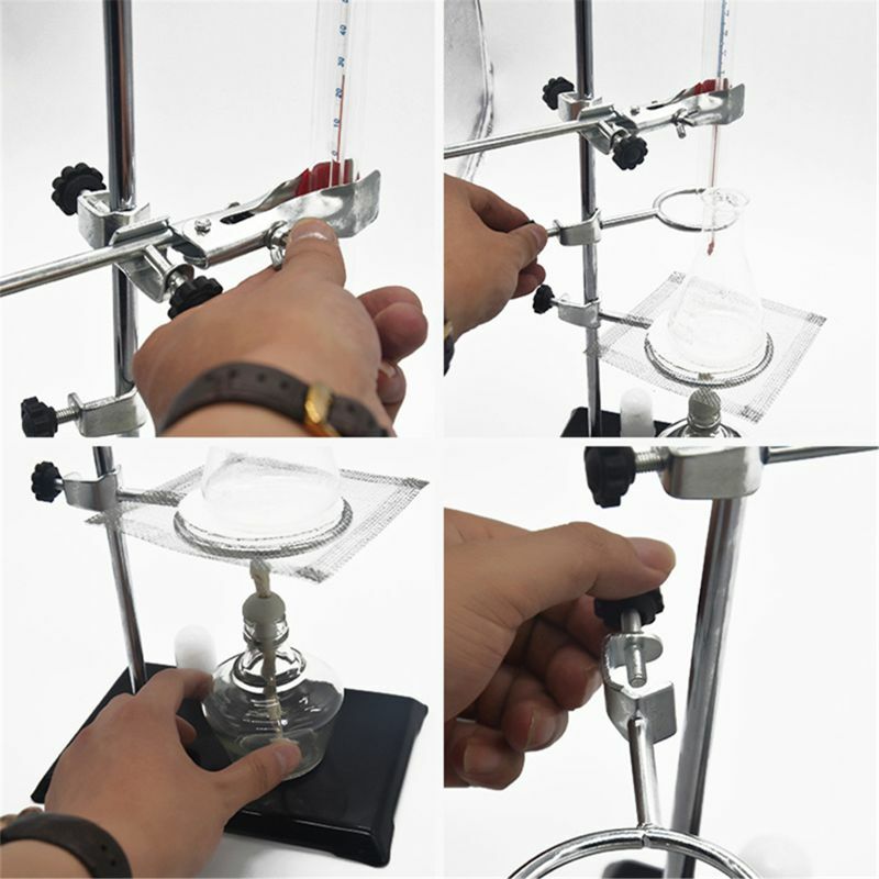 1 conjunto de suporte de laboratório e braçadeira de laboratório clipes garrafa braçadeira