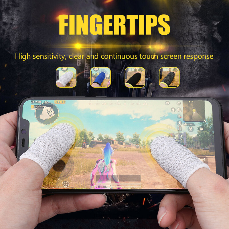 Manchons de doigts respirants anti-transpiration pour contrôleur de jeu PUBG, 2 pièces, manchon de pouce pour écran tactile, gant de tir sensible