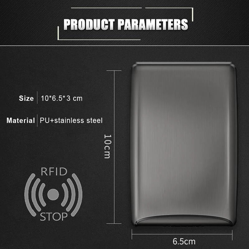 1 Pc 보안 RFID 예금 및 철수 지갑 금속 알루미늄 비즈니스 id 카드 케이스 가방 안티 도둑 RFID 빈티지 알루미늄 가방