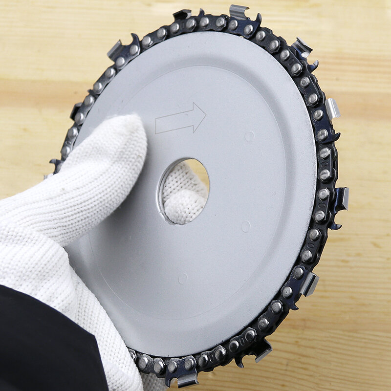5 Inch Wood Grinder Disc And Chain 14 Tooth Fine Abrazive Cutting Chain 125x22mm Angle Grinder Wood Carving Disc