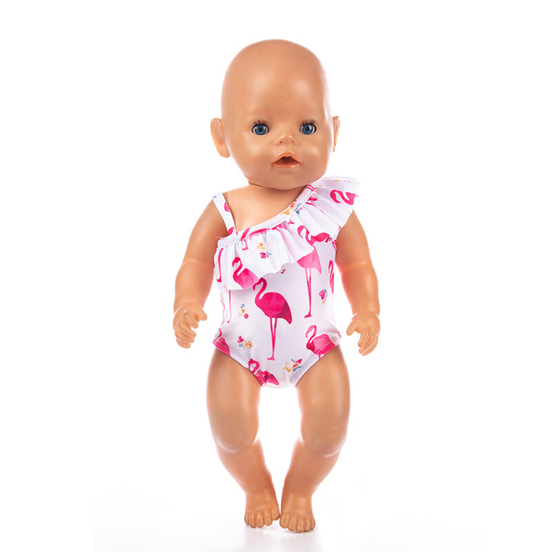 Bebê recém nascido apto 17 polegada 43cm boneca roupas acessórios moda nadar terno para o presente de aniversário do bebê