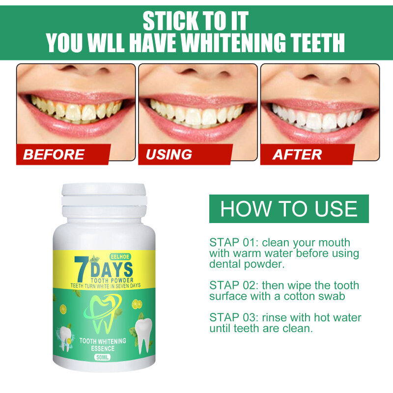 Eel84 produto em pó para branqueamento dentário, ferramenta de higiene oral para clareamento dos dentes, remove placas e manchas
