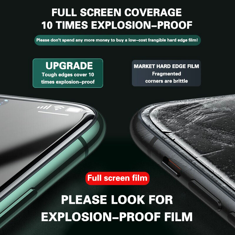 9D Kaca Pelindung Penuh untuk Iphone 11 13 12 Pro Max X Xr Xs Max SE 2020 Kaca Antigores Pada Iphone 6 7 8 6S Plus Pelindung Layar