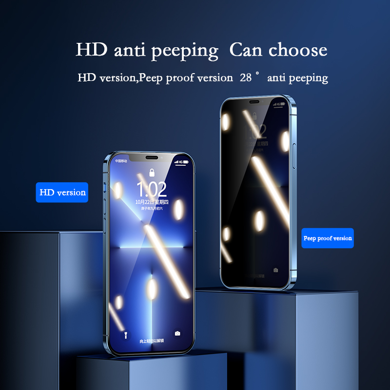 2022 nuovo vetro temperato a copertura totale per iPhone 11 12 13 Pro pellicola salvaschermo per iPhone X XR XS MAX 13mini pellicola antipolvere anti-spia