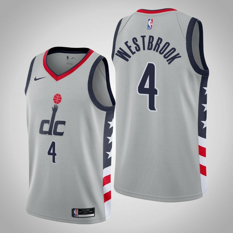 2021 Men's Washington Wizards Russell Westbrook #4 City Edition Jersey Gray