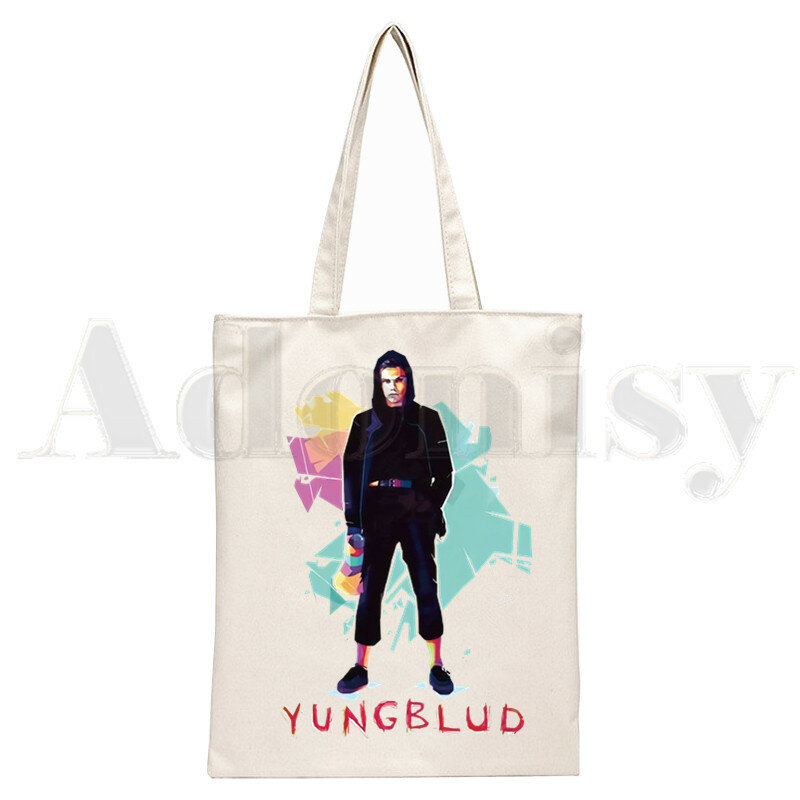 Yungblud – sac à main en toile pour filles et femmes, sac à bandoulière avec impression Happy print, élégant, Merch Harajuku Be Fookin