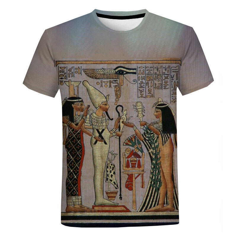 T-shirt manches courtes pour hommes et femmes, imprimé en 3D, Art égyptien ancien, drôle, mode décontractée, Streetwear classique de l'ancienne egypte