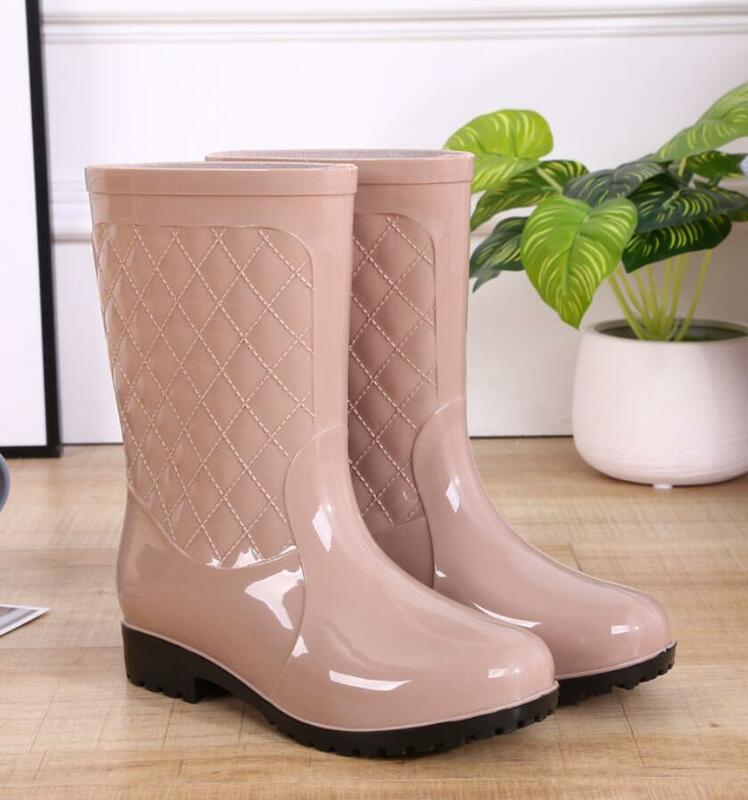 Novo 2022 botas de chuva mulher sapatos de água mulher deslizamento em manter quente não-deslizamento botas femininas botas de sapato para mulher tamanho 41