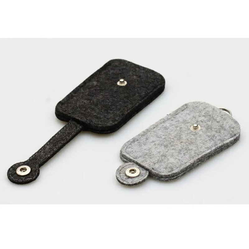 New Portable Car Key Wallet Purse Men Women Woolen Felt Keychain  Keys Organizer Convenient Practical Pouch Case Bag