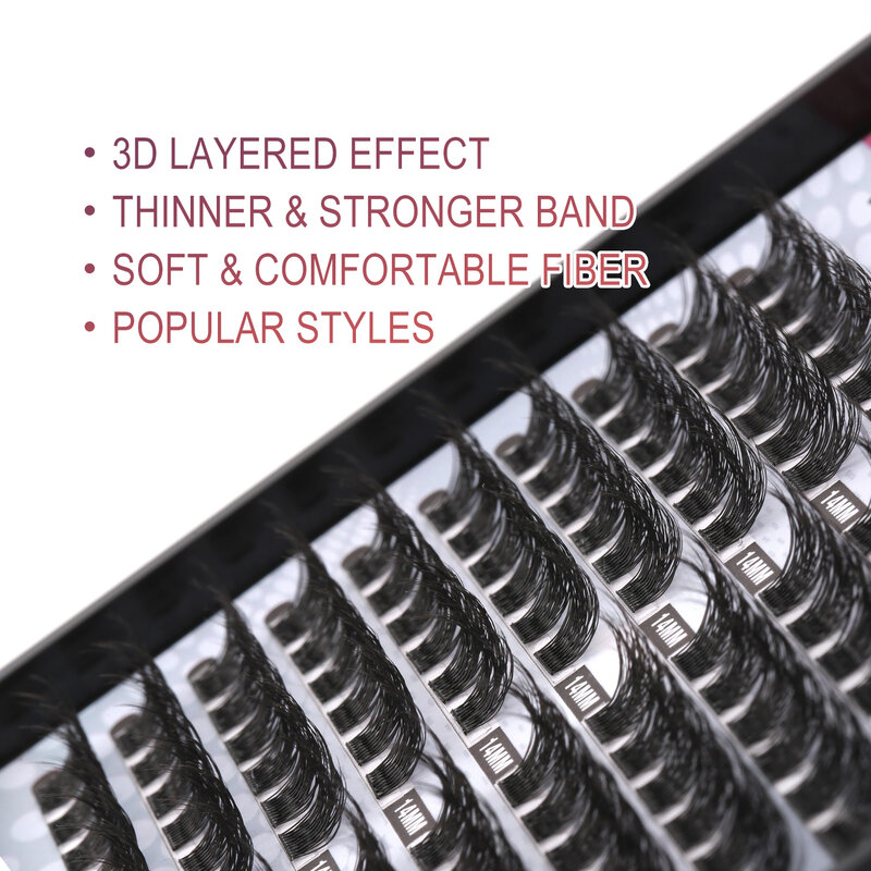 Etvite 120 Cluster Wimpers Individuele Gesegmenteerde Wimpers Plukjes Matte Black Bulk Volume Diy Lashes Extensions
