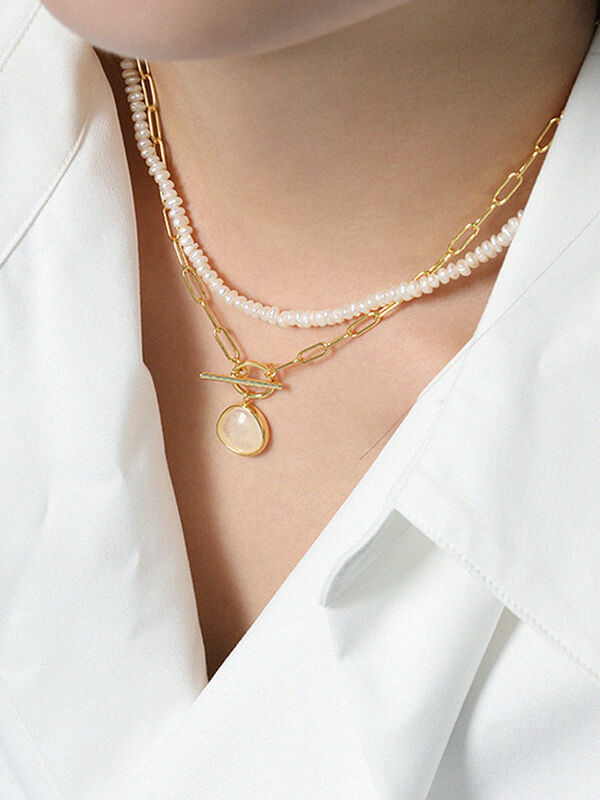 S'STEEL 925 Perak Murni Minimalis Desain Alami Kalung Hadiah untuk Wanita Liontin Boho Aksesori Perhiasan Bagus