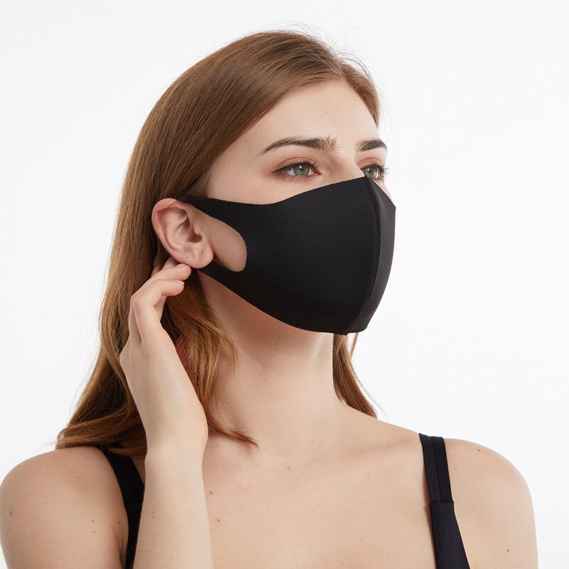 Masque Buccal en Coton Noir, 10/20/50/100/200/300 Pièces, Anti-brume, Anti-poussière, Lavable, pour Femme et Homme