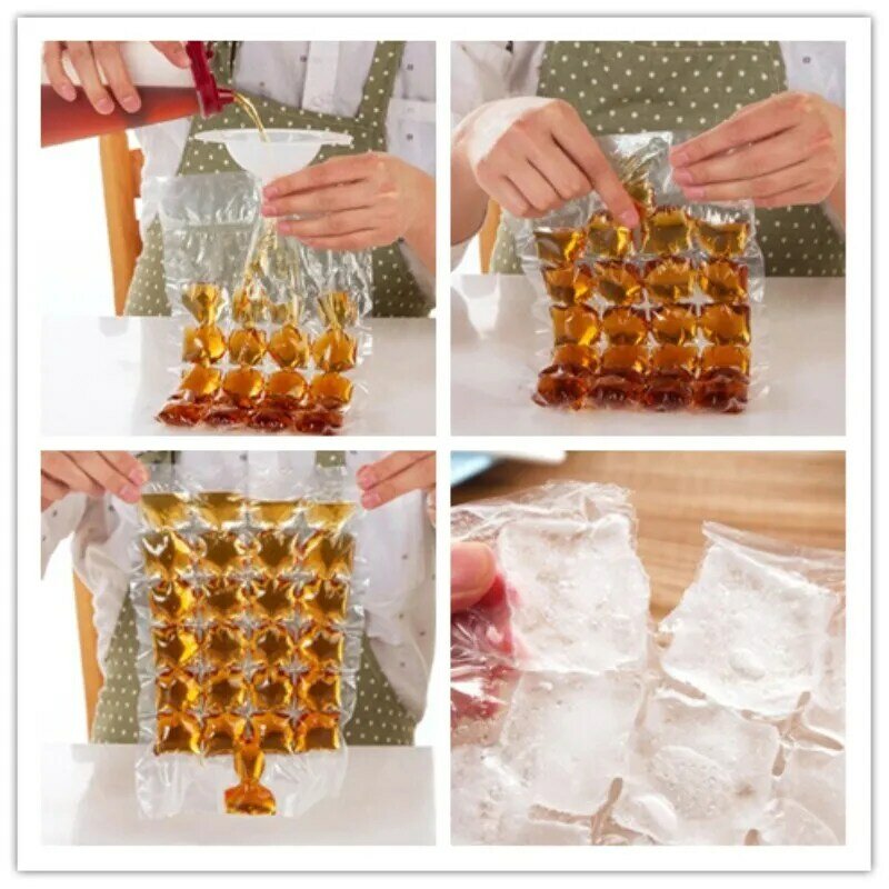 20/50/100Pcs forma kostki lodu jednorazowe samouszczelniające torby na kostki lodu szybsze zamrażanie Ice-making Mold Bag letnie narzędzie do picia