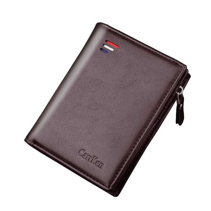 قصيرة الرجال محافظ موضة جديدة حامل بطاقة متعددة الوظائف الجهاز محفظة جلدية للذكور سستة المحفظة مع جيب عملة