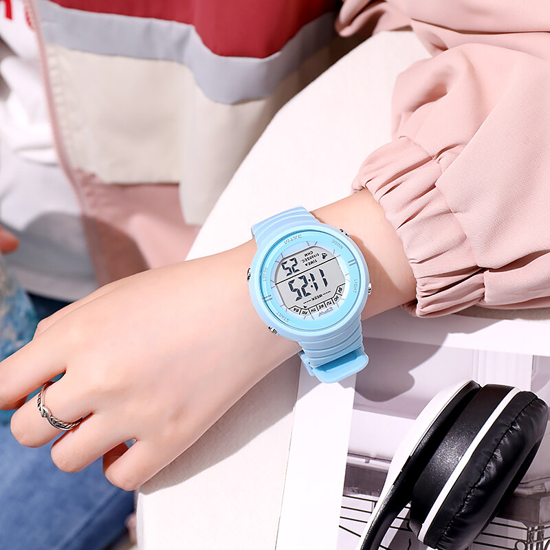 Reloj Digital de Color Macaron para mujer, moda 3ATM, resistente al agua, vestido para mujer