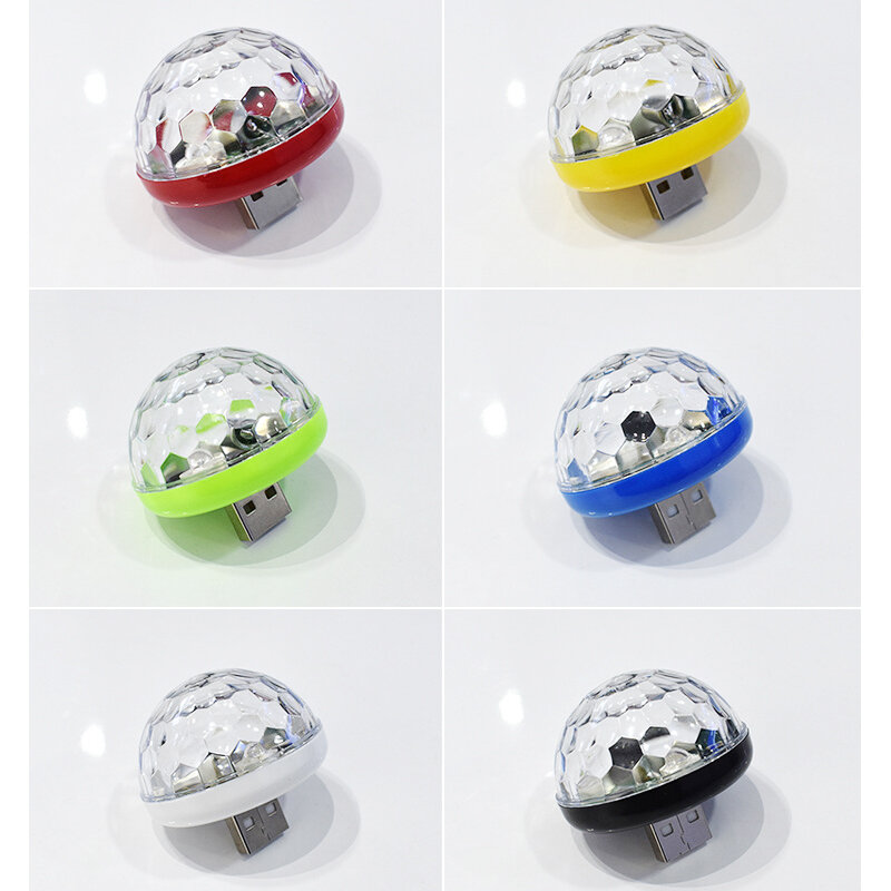 USB Mini Disco Bühne Lichter Led Xmas Party DJ Karaoke Auto Decor Lampe Handy Musik Control Kristall Magic Ball Bunte licht