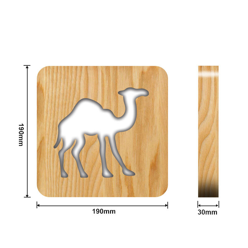 Lámpara de mesa de Animal Camel, Faro de madera de estilo nórdico, faro creativo para dormitorio de niños, cabecera de madera, envío directo