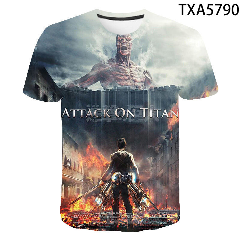 T-Shirt 3D imprimé Attaque Des Titans pour hommes, femmes et enfants, Streetwear Cool pour garçons et filles, été 2021