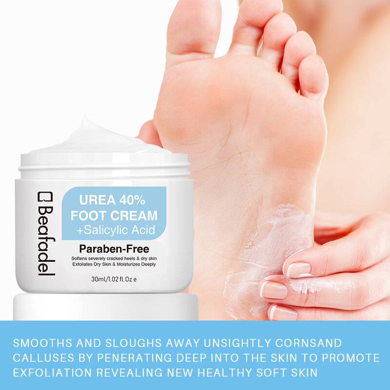Creme de ureia 40% para cuidados com os pés, ácido salicílico esfolia a pele morta removedor de calos os os pés reparação hidratante