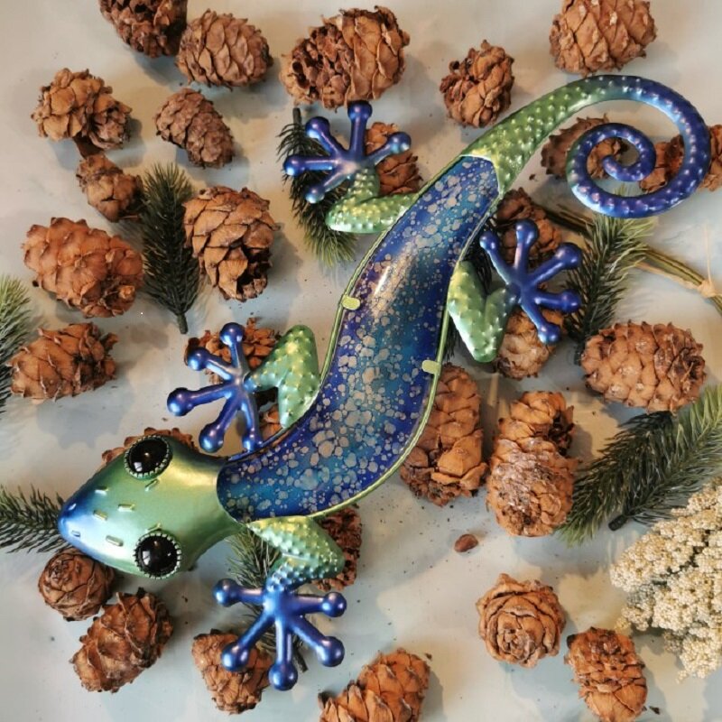 Gecko Muur Kunstwerk Voor Tuin Decoratie Outdoor Dieren Standbeelden Miniatuur Accessoires Sculpturen Voor Yard