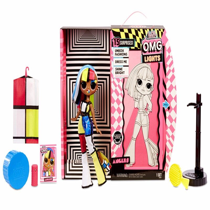 100% original lol surprise doll big sister omg lights neon long hair dress up doll set gift box girl toy for Christmas gift