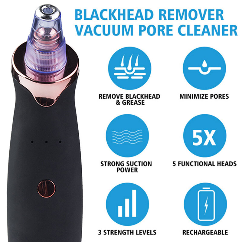Vacuum Cleaner Black Dot Machine Skin Pore Suction Blackhead Remover Extractor Nose Cleansing Face Acne Black Head Clean Point