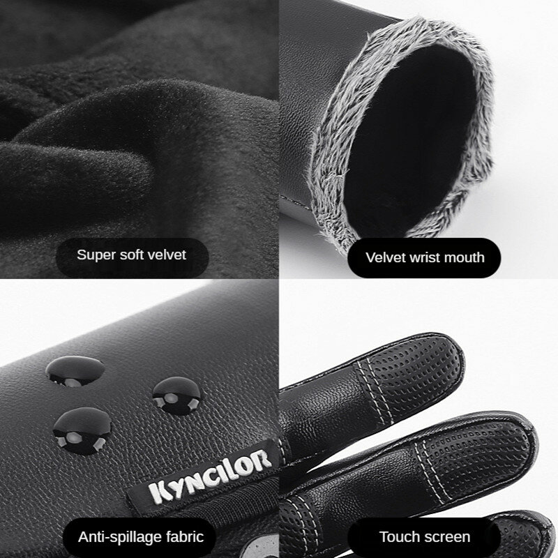 Зимние водонепроницаемые перчатки Youpin для мужчин и женщин, теплые флисовые кожаные перчатки на молнии, ветрозащитные перчатки для катания ...