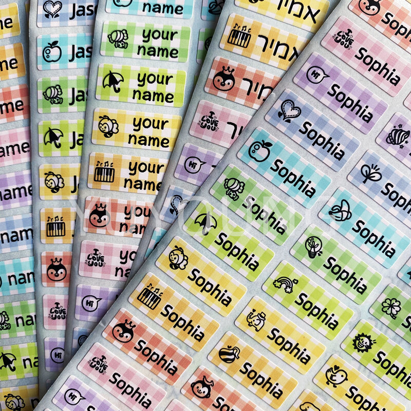 120 Buah Ukuran S Tag Nama Stiker Menyesuaikan Stiker Tahan Air Label Pribadi Anak-anak Alat Tulis Sekolah Kantor Berbagai Air