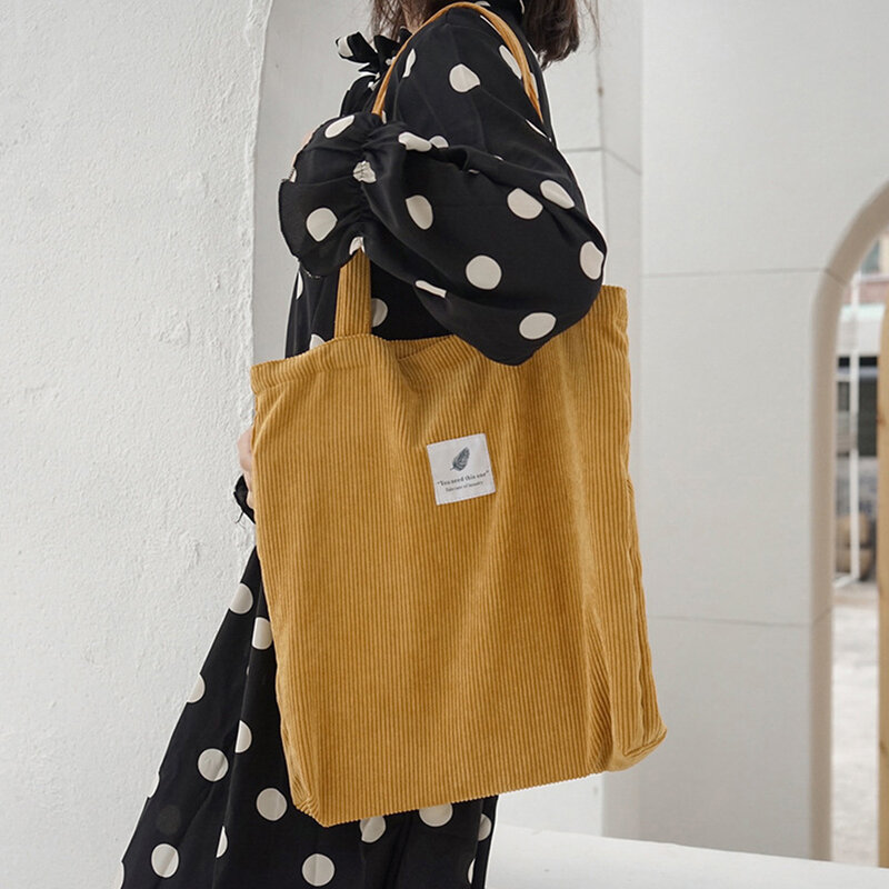 Sacos para mulher 2021 veludo bolsa de ombro reutilizável sacos de compras casual bolsa feminina para um certo número de dropshipping