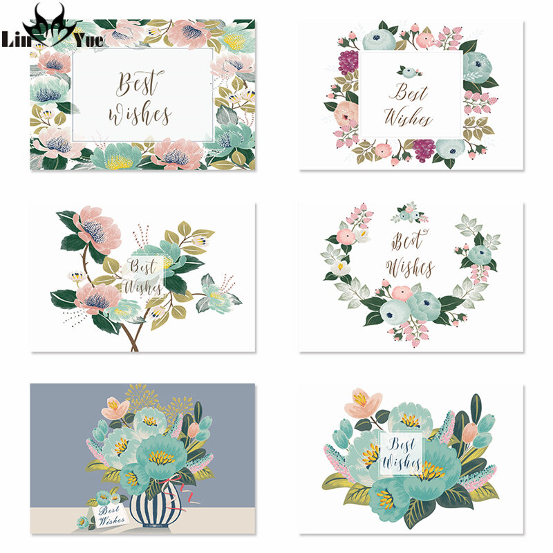 36 Mix Designs grazie per te i migliori auguri fiori carta pieghevole carta regalo messaggio decorazione fai da te vacanza