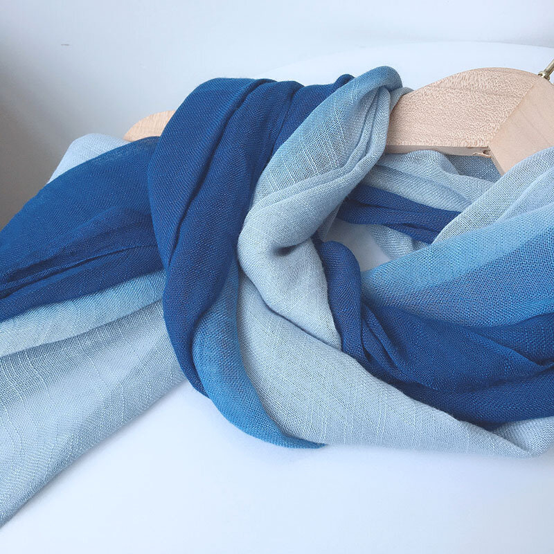 Bufanda de algodón puro para mujer, chal Retro fino de seda para viaje, protector solar, primavera y otoño