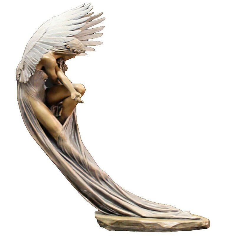 Angel Resin Figurine Redemption Angel Sculpture Angel Art Sculpture Home Wall Decoration Accessories for Church Home Decor