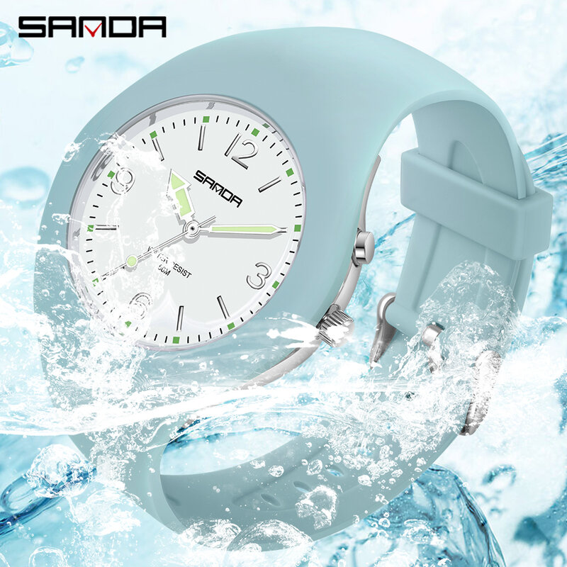 Silicone Casual Quartz Wristwatches para homens e mulheres, relógio de esporte impermeável, relógio de luxo, luz traseira, presente